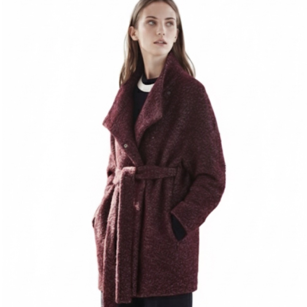 Cop. Copine “Yakitori” Wrap Coat In Aubergin Size 36 New Without Tags!
